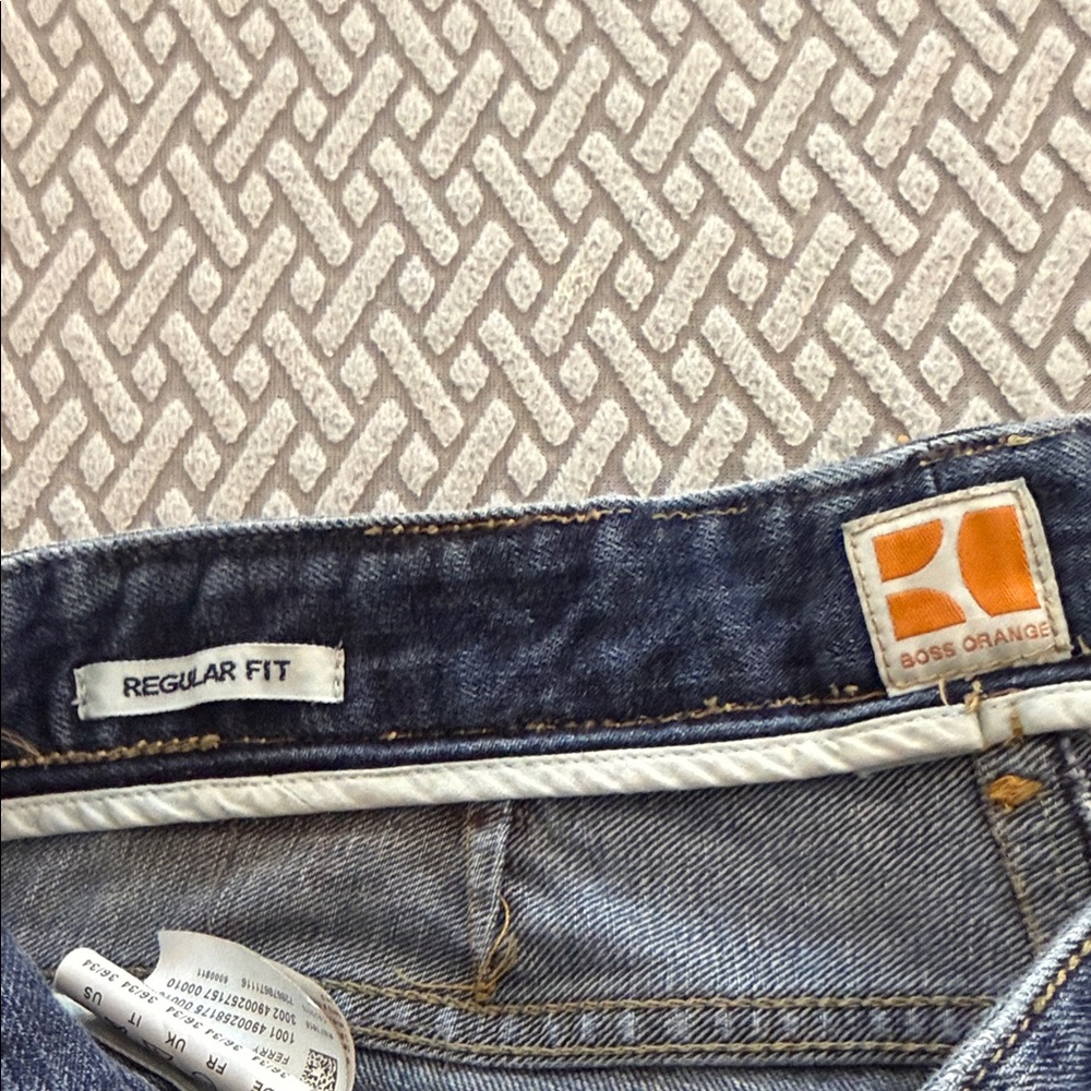 Boss Orange Hugo Boss Jeans Mens 36x34 Regular Fit Straight Leg Blue Denim Adult - Picture 11 of 12